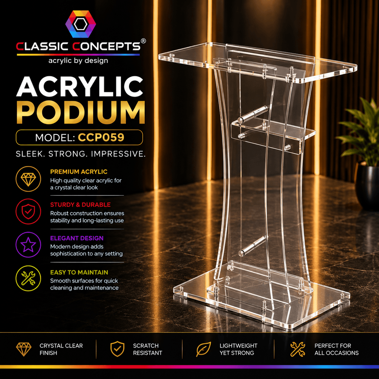 Acrylic Podium CCP059