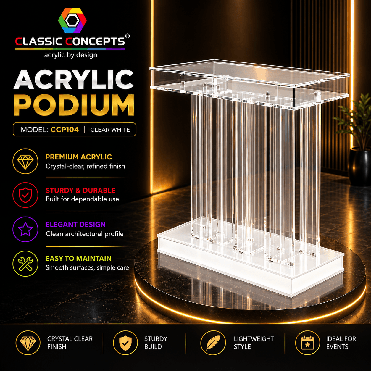 Acrylic Podium CCP104