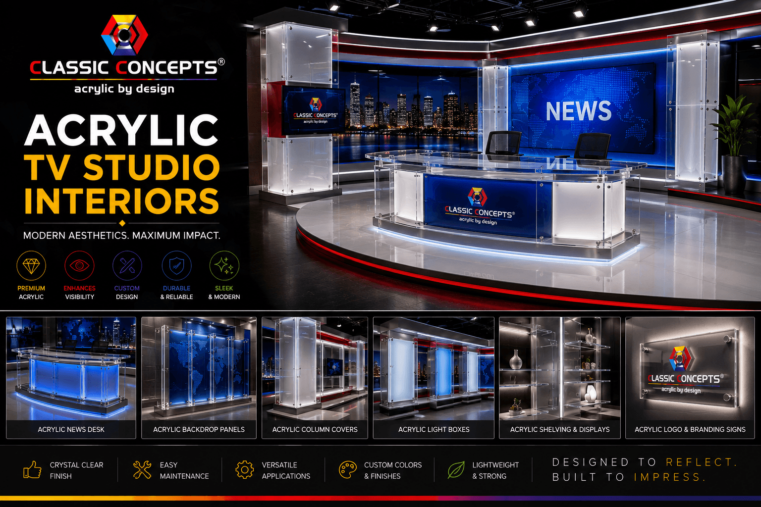 Acrylic TV Studio Interiors